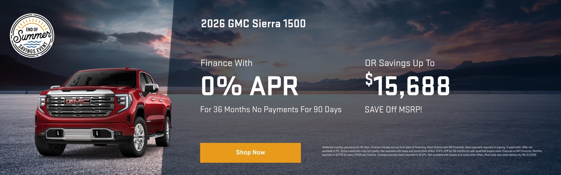 0% APR 2026 Sierra 1500
